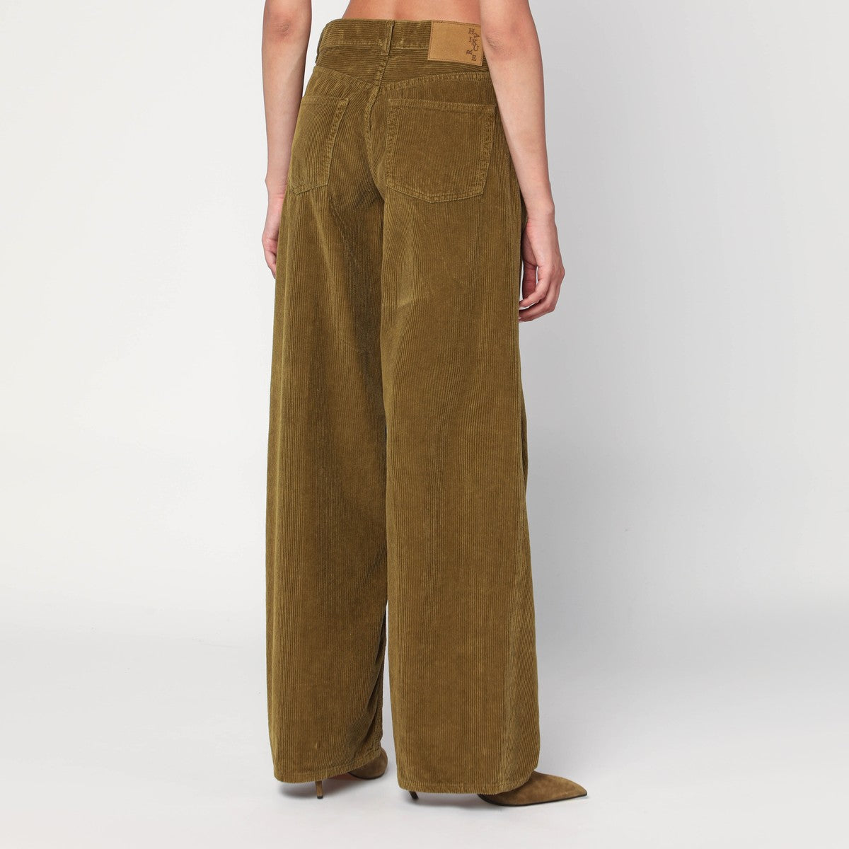 HAIKURE Wide moss green corduroy trousers