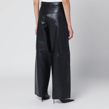 HAIKURE Wide black leather pants
