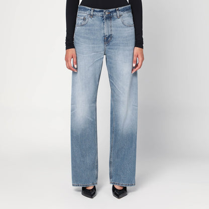 HAIKURE Wide blue washed effect jeans