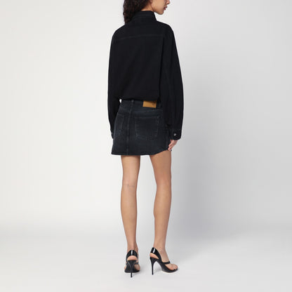 HAIKURE Washed black Tamu mini dress in denim