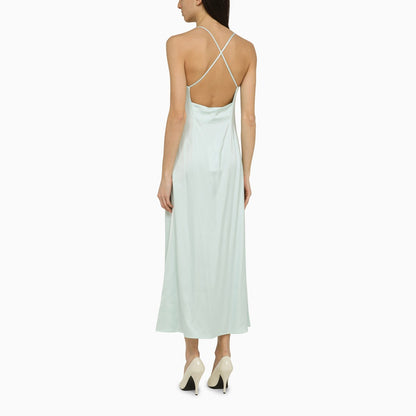 IVY OAK Noel light aqua satin dress