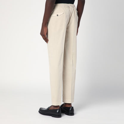 Santaniello Ivory cotton trousers