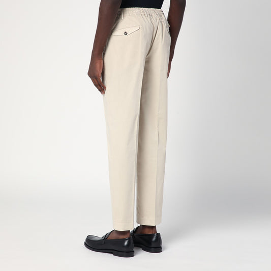 Santaniello Ivory cotton trousers