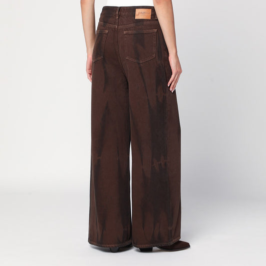 GANNI Wide-leg brown jeans