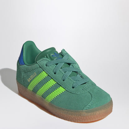 adidas Originals Green Gazelle sneaker with elastic laces
