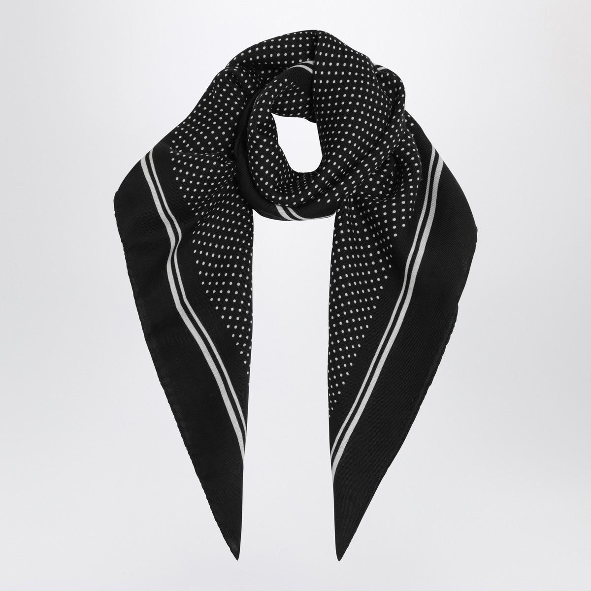 Destin Black wool polka-dot bandana
