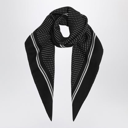 Destin Black wool polka-dot bandana