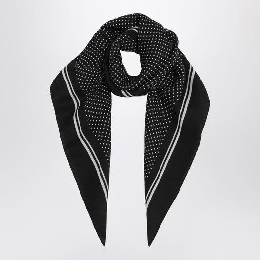 Destin Black wool polka-dot bandana