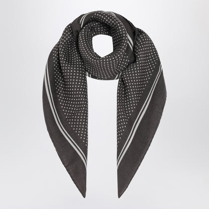 Destin Grey wool polka-dot bandana