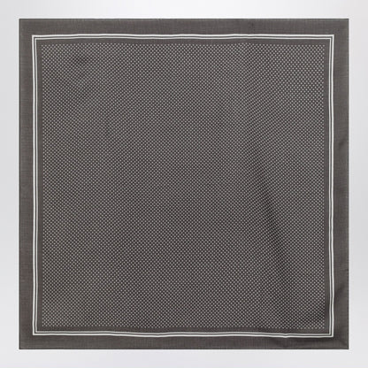 Destin Grey wool polka-dot bandana