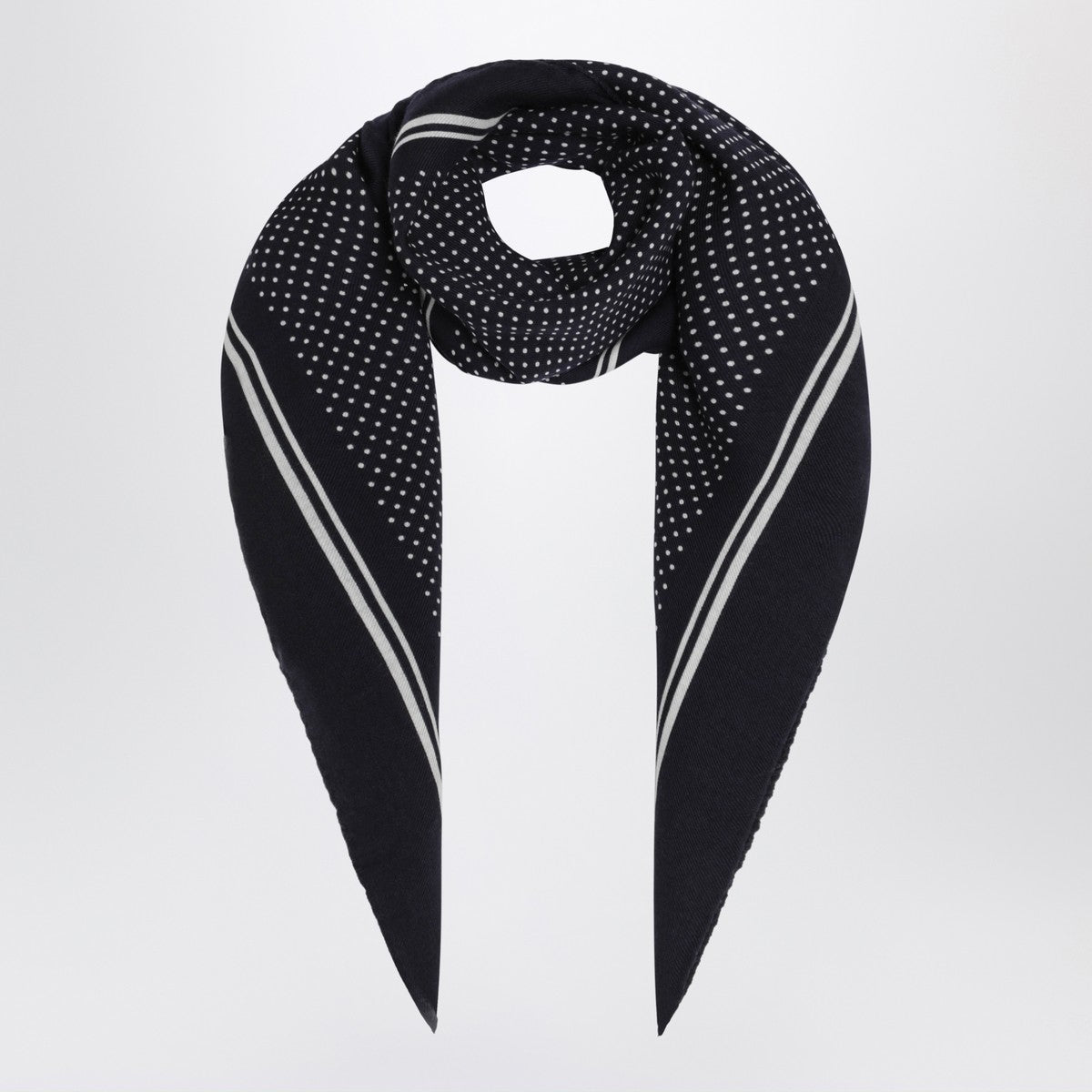 Destin Navy blue wool polka-dot bandana