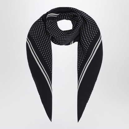 Destin Navy blue wool polka-dot bandana
