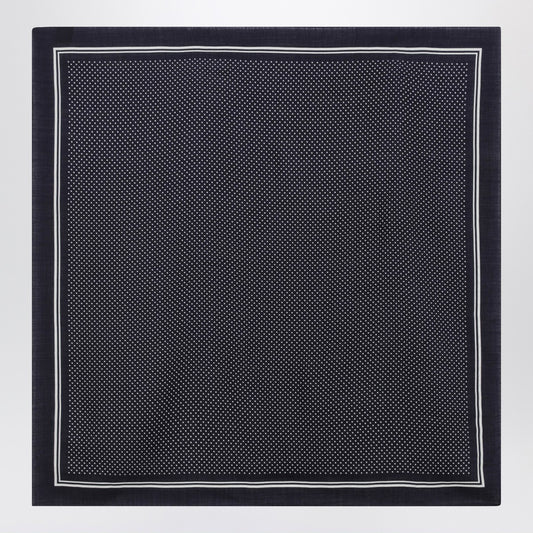 Destin Navy blue wool polka-dot bandana