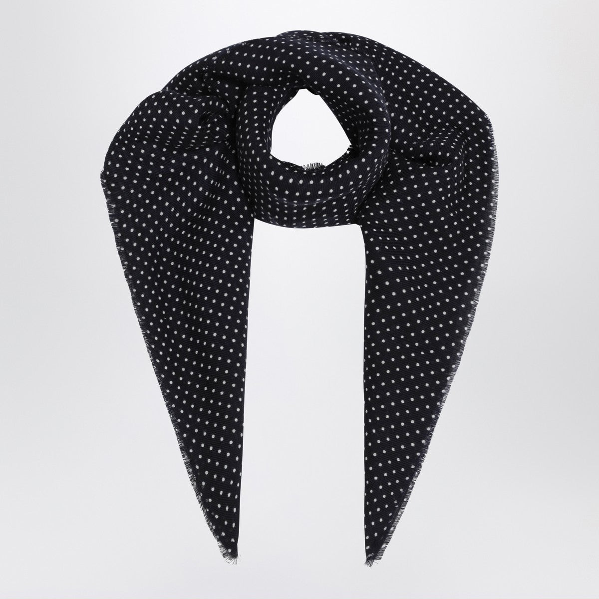 Destin Dark burgundy wool polka-dot bandana