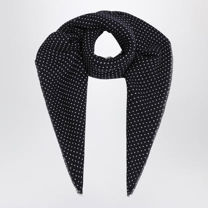Destin Dark burgundy wool polka-dot bandana