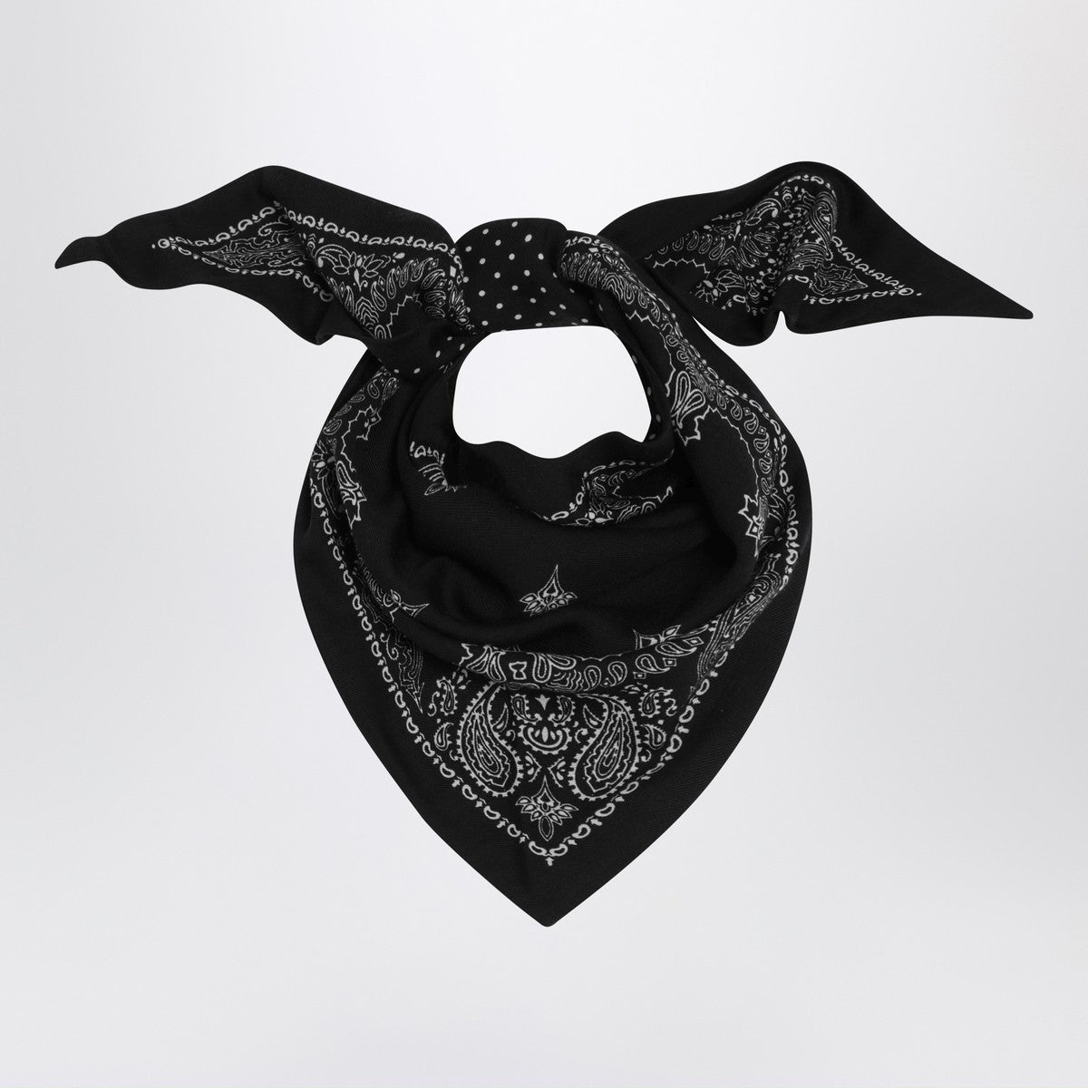 Destin Paisley black wool scarf