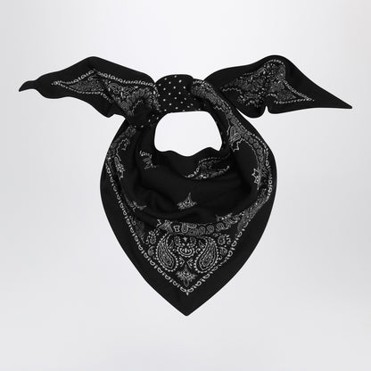 Destin Paisley black wool scarf