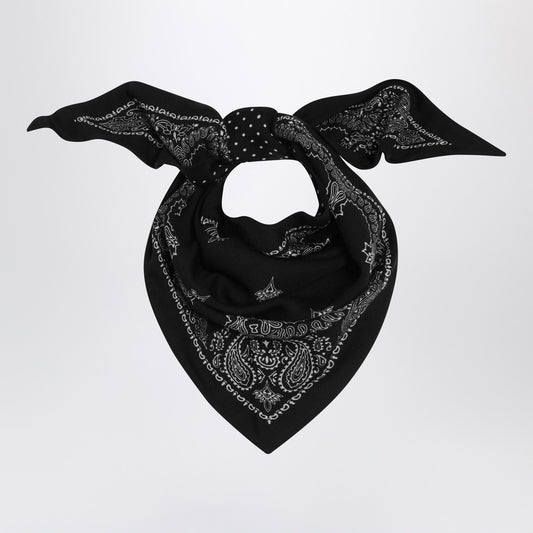 Destin Paisley black wool scarf