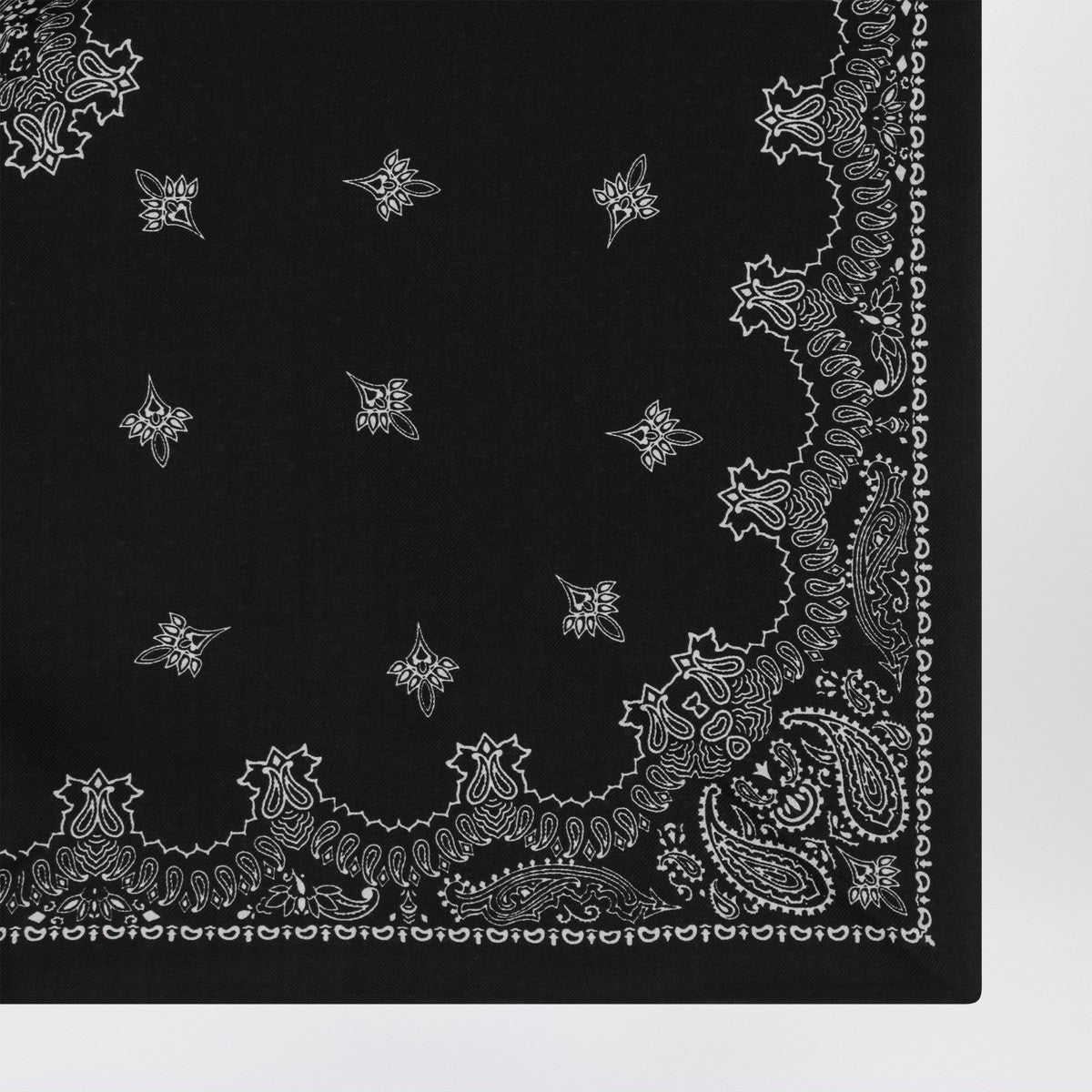 Destin Paisley black wool scarf