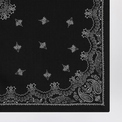 Destin Paisley black wool scarf
