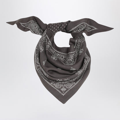 Destin Grey Paisley wool scarf