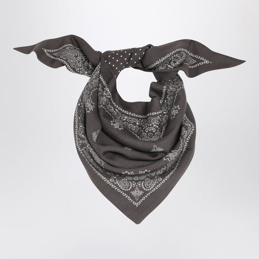 Destin Grey Paisley wool scarf