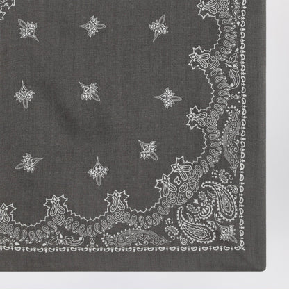 Destin Grey Paisley wool scarf