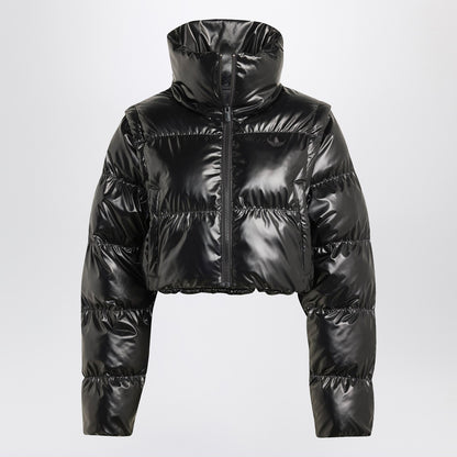 adidas Originals Shiny black convertible cropped puffer jacket
