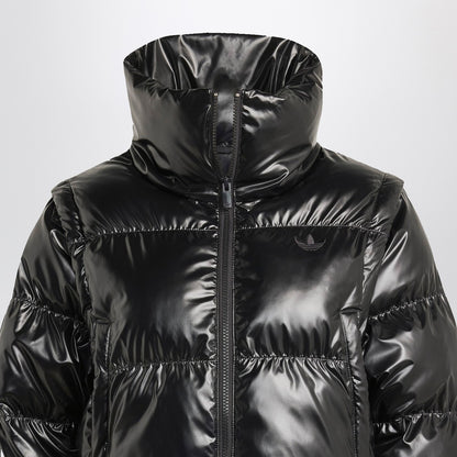 adidas Originals Shiny black convertible cropped puffer jacket