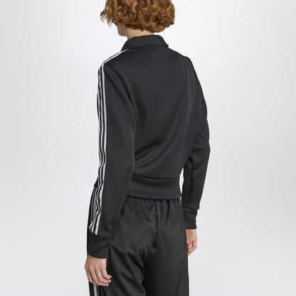 adidas Originals Black zip-up sweatshirt with white stripes