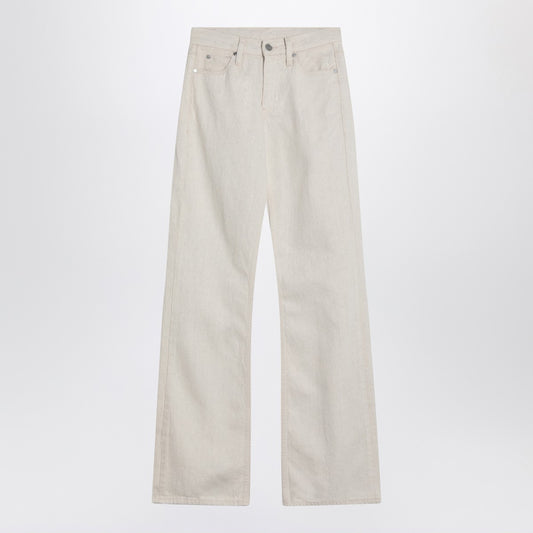 Calvin Klein Relaxed Flared beige jeans in linen blend