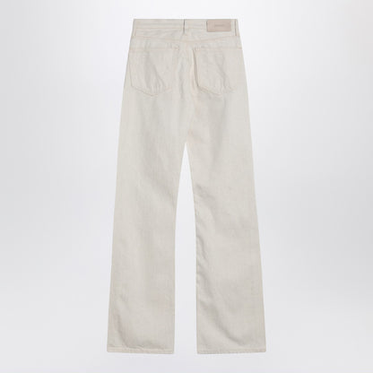 Calvin Klein Relaxed Flared beige jeans in linen blend