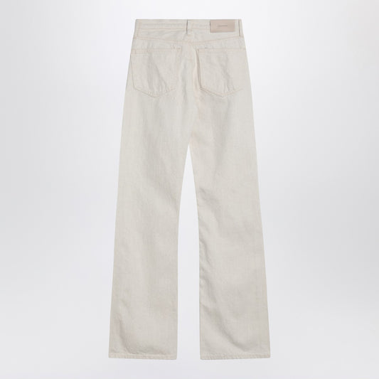 Calvin Klein Relaxed Flared beige jeans in linen blend