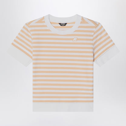 K-Way Emel T-shirt white/beige striped