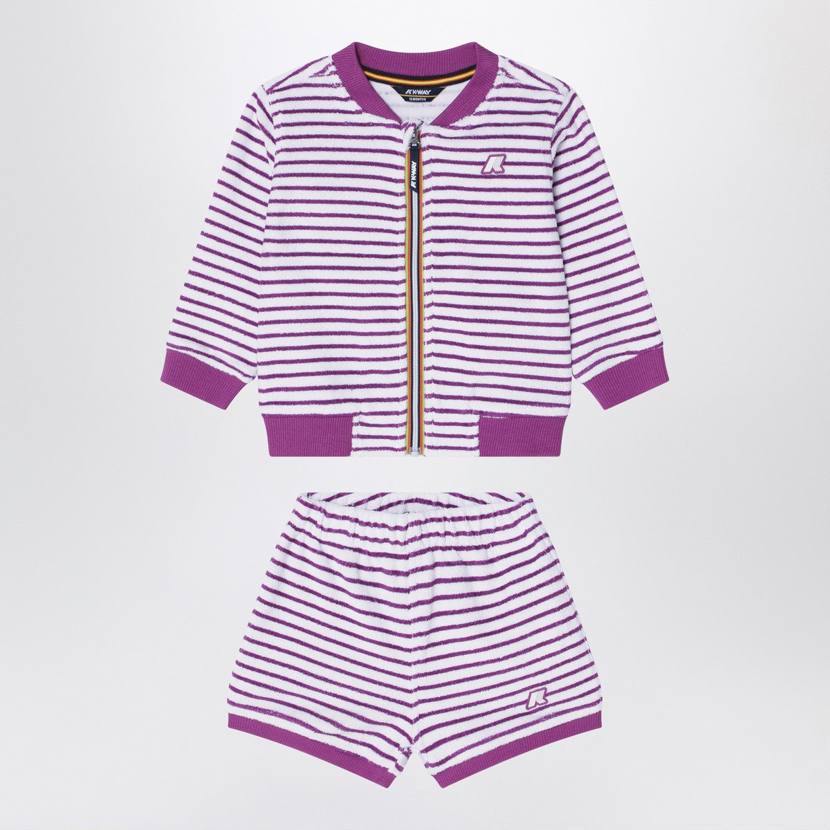 K-Way Sponge outfit white/purple striped