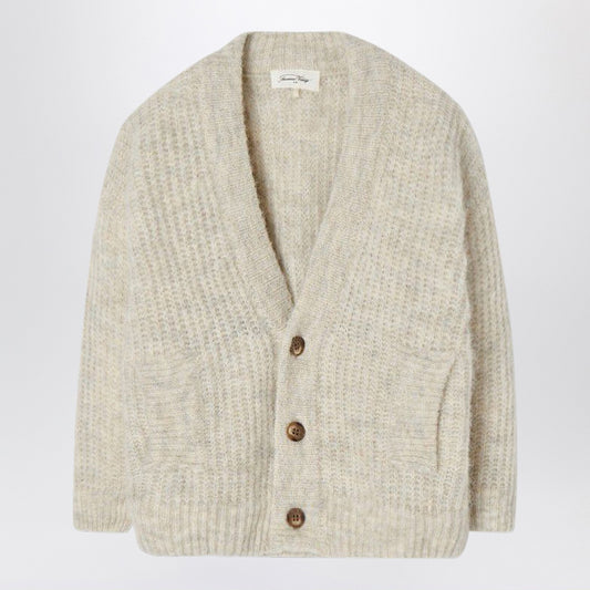 American Vintage Short cardigan in beige alpaca blend