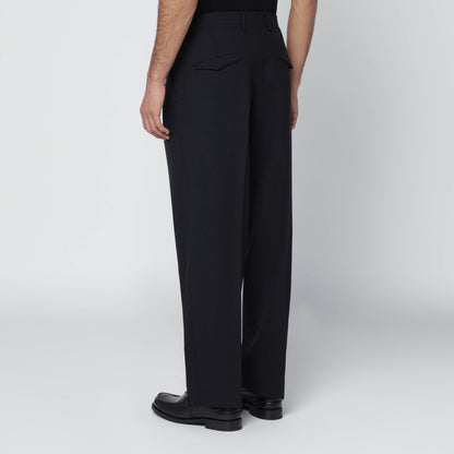 Santaniello Navy blue wool trousers