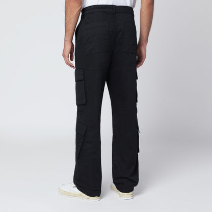 Represent Black cotton cargo trousers
