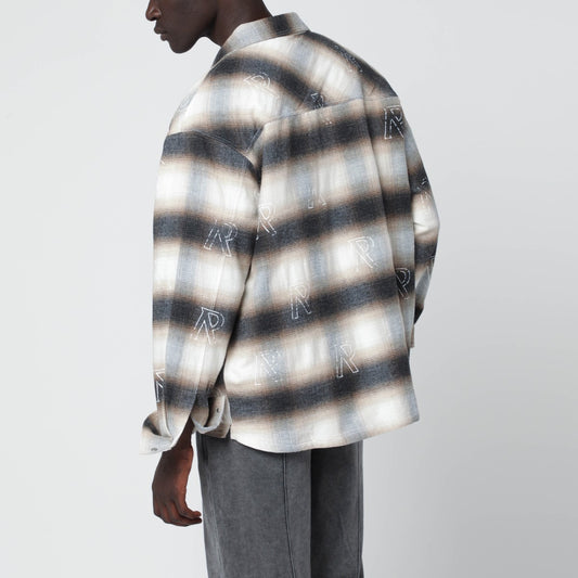 Represent Milk-colored flannel checked shirt