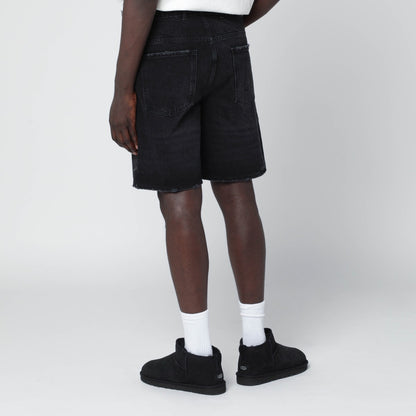 Represent Black denim Bermuda shorts