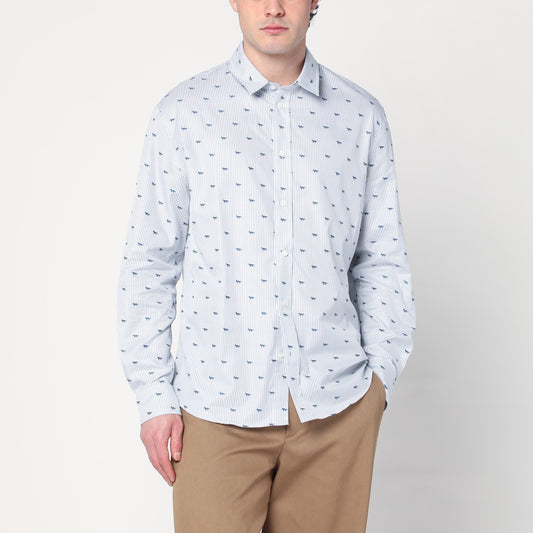 Maison Kitsuné Striped shirt with logos