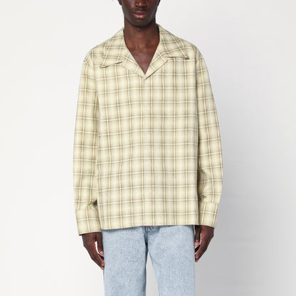 Séfr Ignacio check pattern shirt in cotton and linen