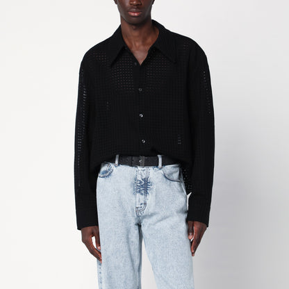 Séfr Black Wes shirt in mesh cotton