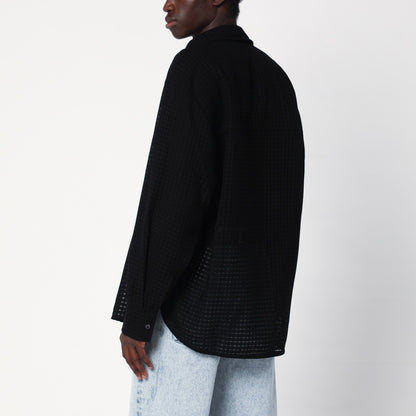 Séfr Black Wes shirt in mesh cotton