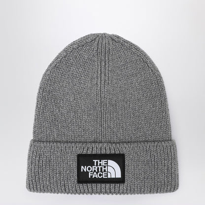 The North Face Grey beanie with logo patch