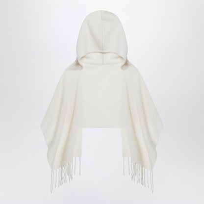 Destin White wool hooded cape