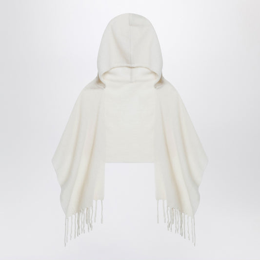 Destin White wool hooded cape