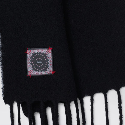 Destin Black wool and cahsmere scarf