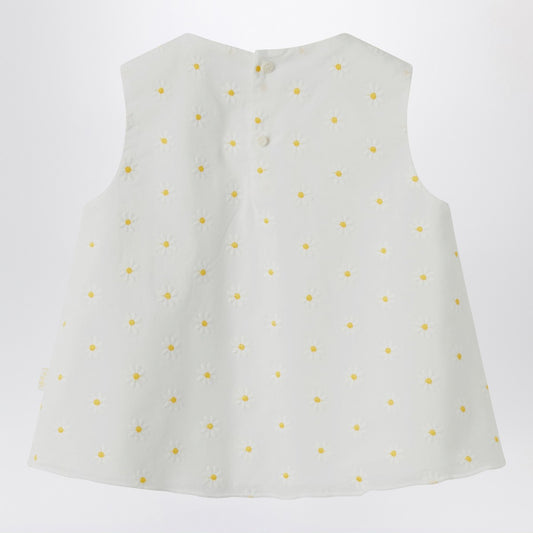 Il Gufo White top with floral embroidery
