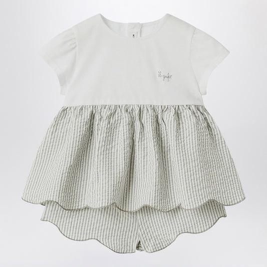 Il Gufo Granite-coloured outfit in jersey and seersucker